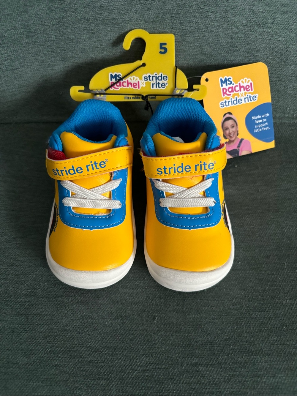 Stride Rite Yellow and Blue Kids Velcro Sneakers